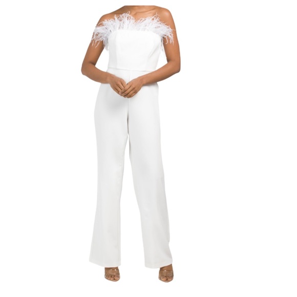 AIDAN MATTOXStrapless Wide Leg Jumpsuit